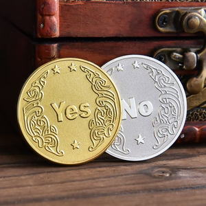 最低無料デザイン 3D 亜鉛合金ゴールドシルバー真鍮金属コインカスタムメイドはいまたはいいえコイン
