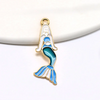 卸売カスタムロゴエナメルキーホルダーメタルキーチェーンかわいいマーメイドキーホルダー