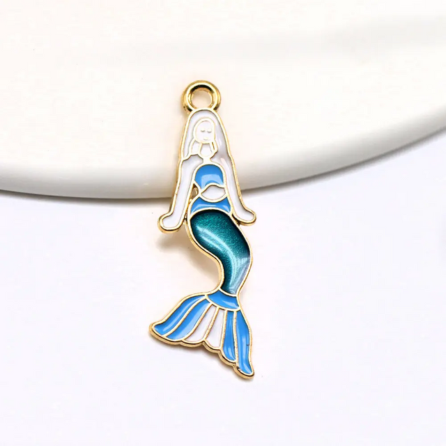 卸売カスタムロゴエナメルキーホルダーメタルキーチェーンかわいいマーメイドキーホルダー