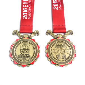 カスタムマラソン記念アカデミーメダル 銀メダル スポーツマーチブロックシンガポールメダル