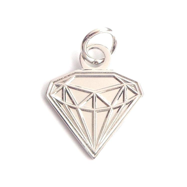 印刷されたギフトシルバージュエリーダイヤモンド形状のカスタムメイドの金属タグ