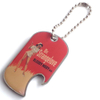 ロゴをプリントしたメタルドッグタグステンレススチールボトルオープナー、ボールチェーン付きをカスタマイズ