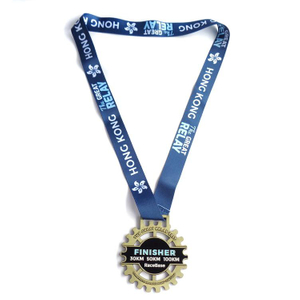 リボンドレープ付きのメダル記念品メダルのカスタム形状の安い賞品