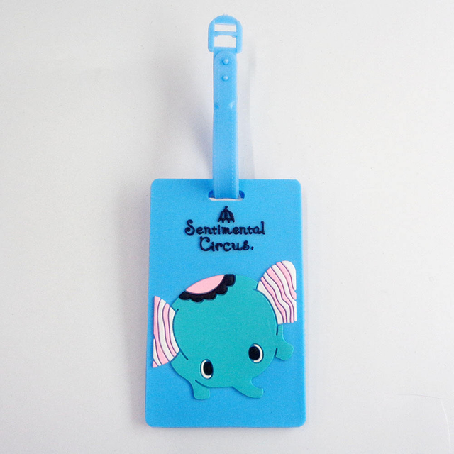 2023 新デザインカスタム形状漫画荷物タグソフト PVC ゴム荷物タグ