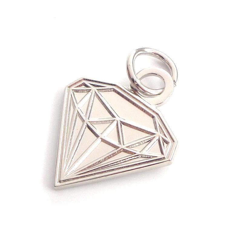 印刷されたギフトシルバージュエリーダイヤモンド形状のカスタムメイドの金属タグ