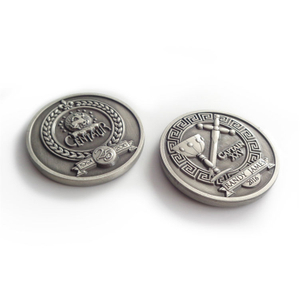 パーソナライズされた高品質ロゴメタル真鍮シルバーインディアンオールドチャレンジコイン